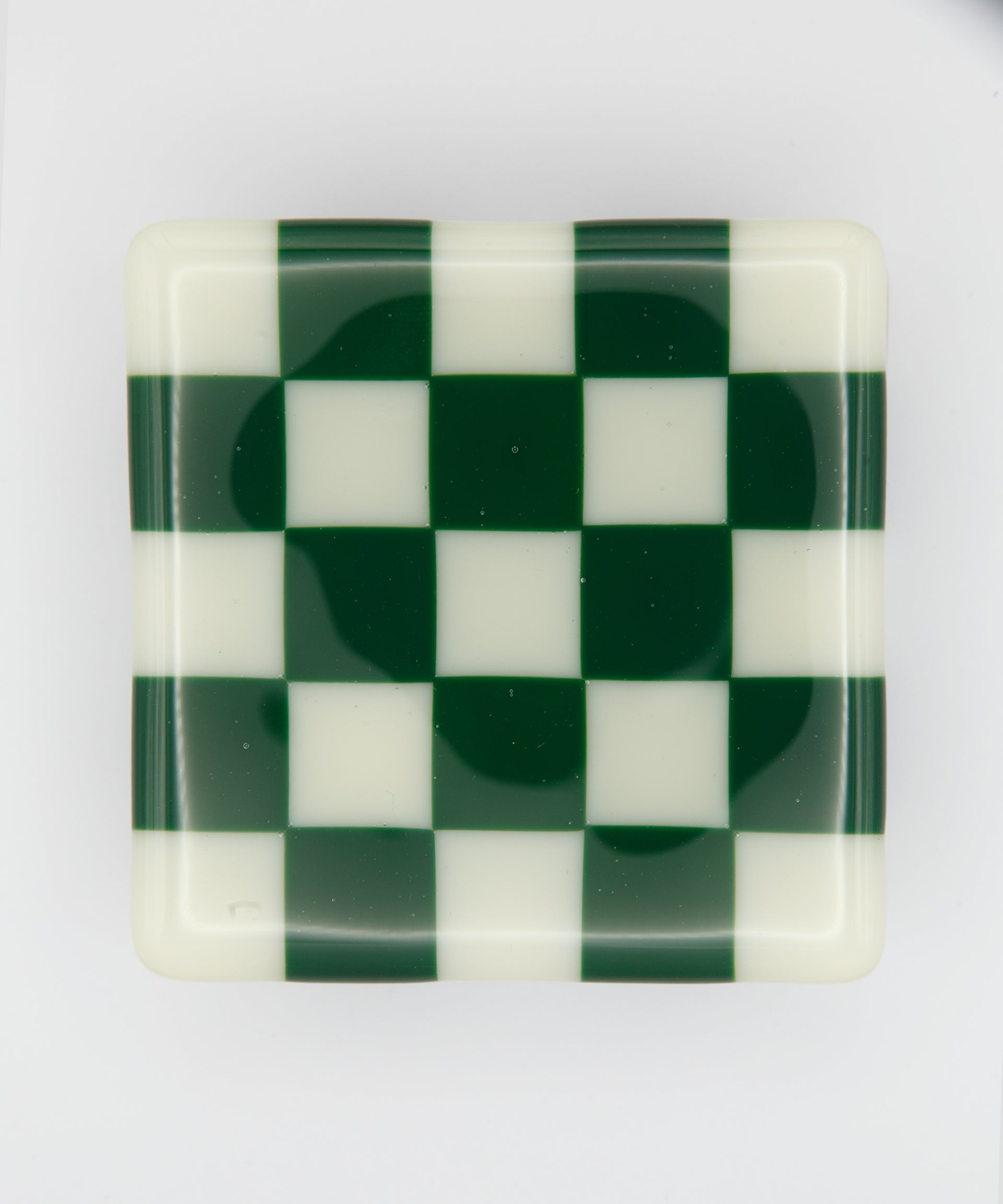 Goodwood Green Cream Chequerboard Glass Coaster – The Goodwood Shop