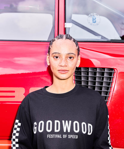 Goodwood Festival of Speed Monochrome Chequer Flag Long Sleeve T-Shirt