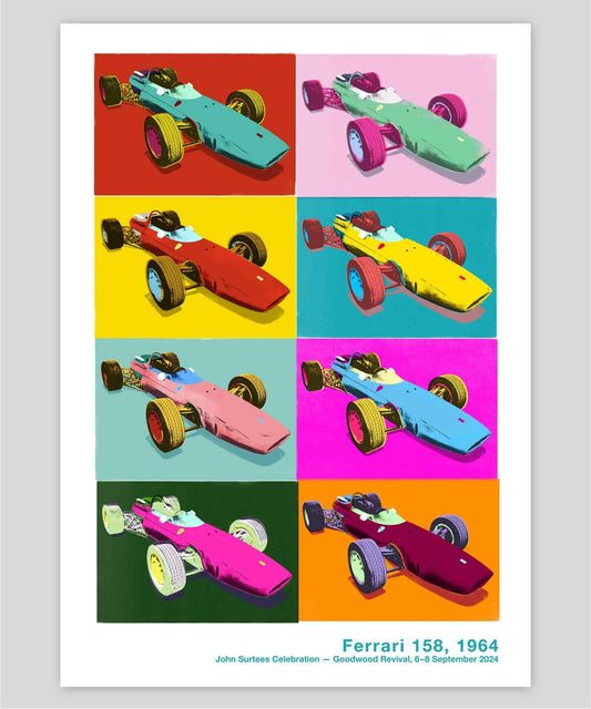 Goodwood Revival Ferrari 158 Pop Art Poster