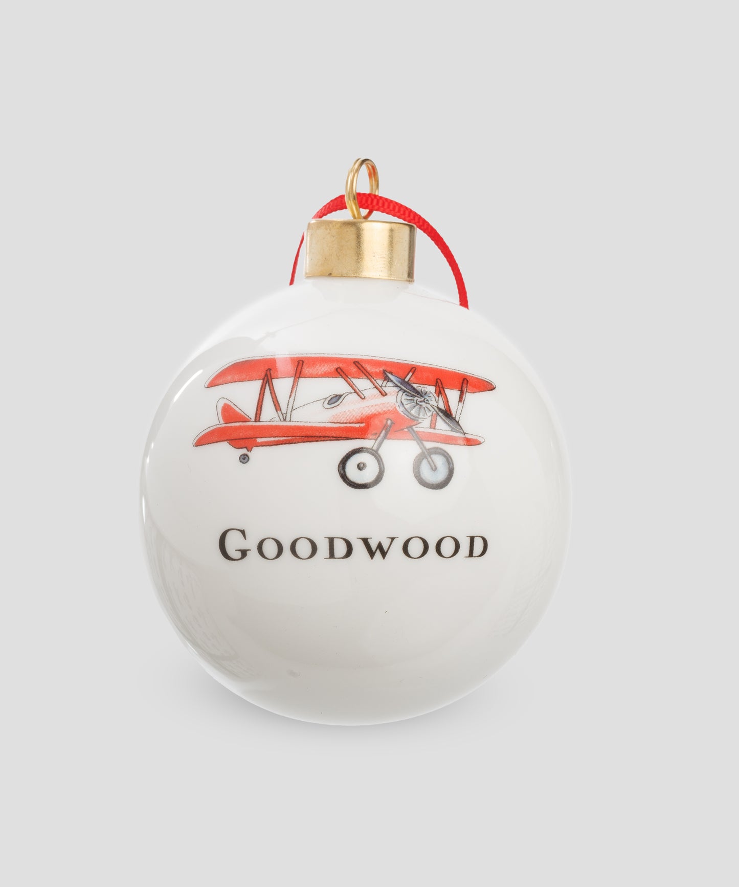 Goodwood Christmas Tree Baubles Red Plane