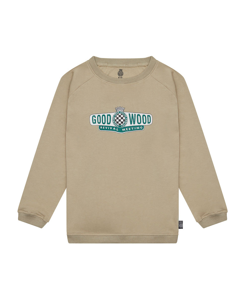 Goodwood Revival Logo Childrens Sweatshirt Beige