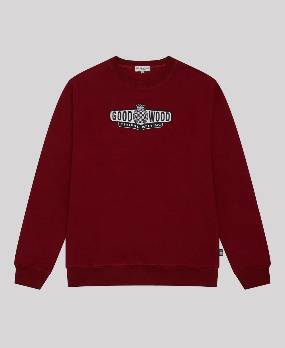 Goodwood Revival Embroidered Logo Sweatshirt Burgundy