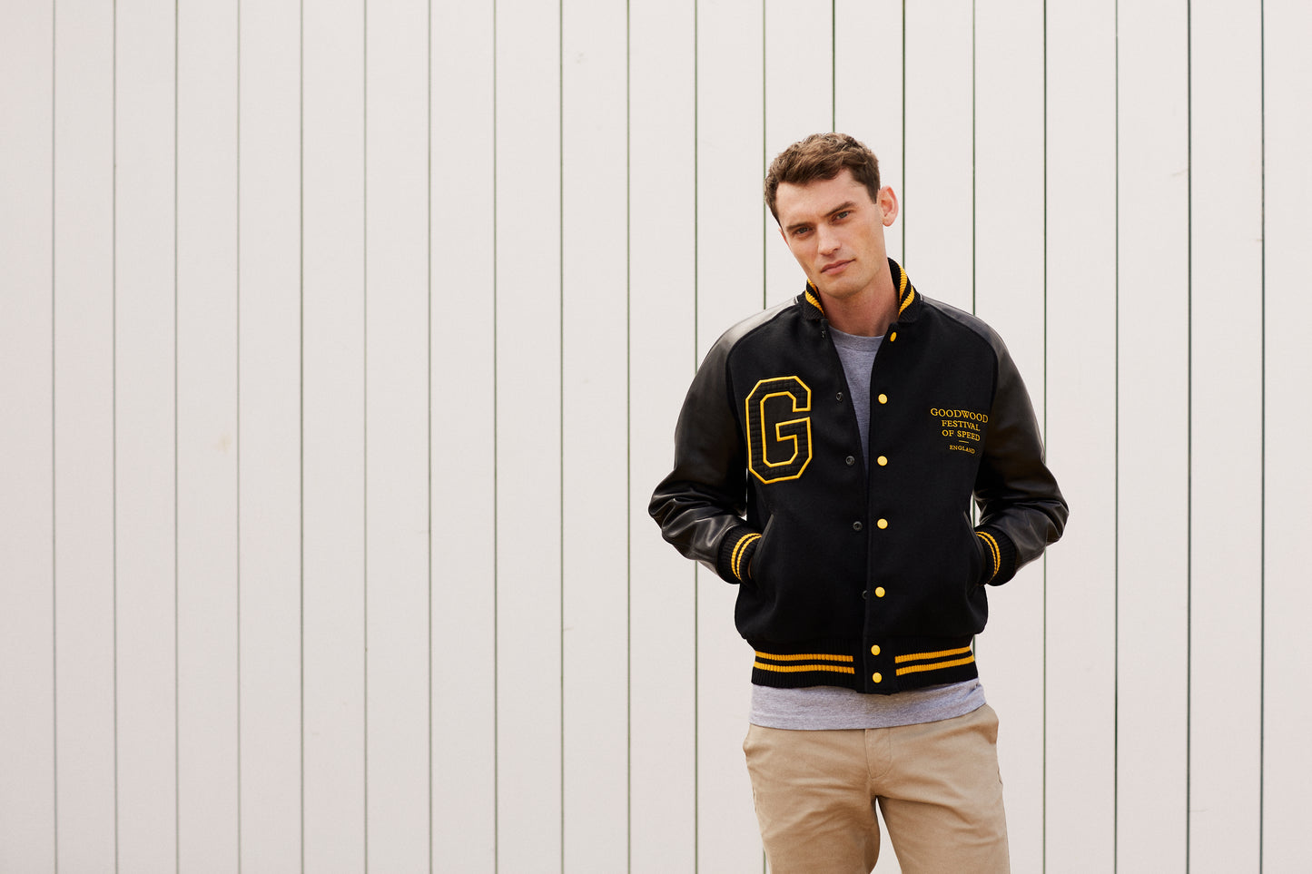 Goodwood Festival of Speed Mens Letterman Jacket Black