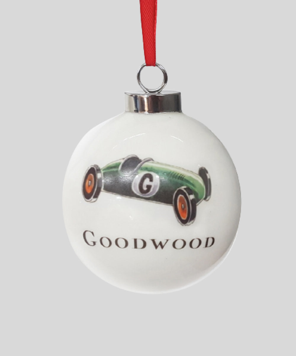 Goodwood Christmas Tree Baubles Green Car