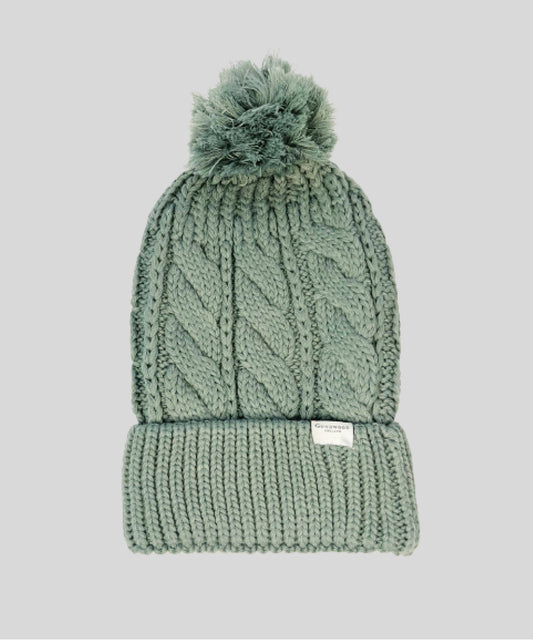 Goodwood Cable Knit Bobble Hat Grey