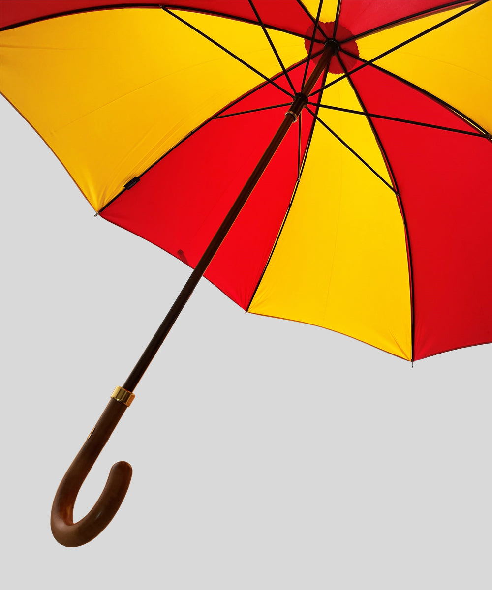 Goodwood HR Wooden Handled Red and Yellow Umbrella
