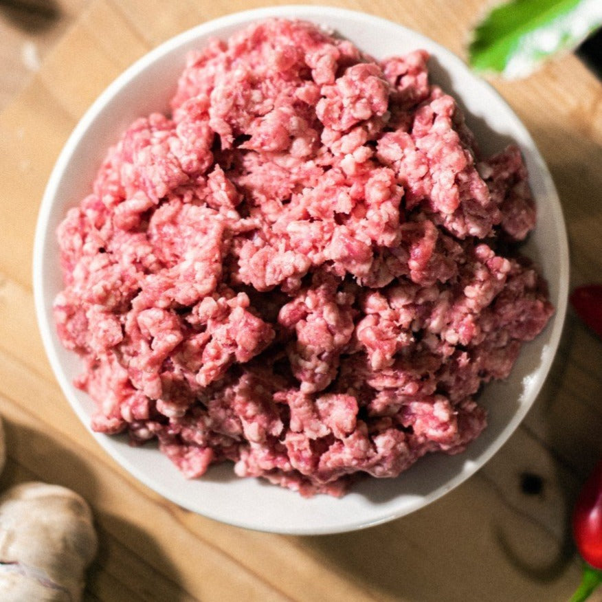 Organic grass-fed lamb mince available at the Goodwood Farm Shop.