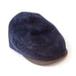 Corduroy Flat Cap with Leather Strap Navy