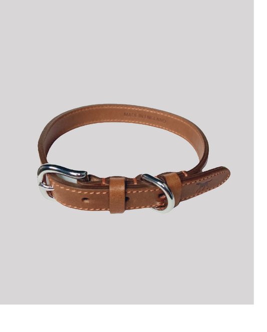 Goodwoof Leather Dog Collar Brown