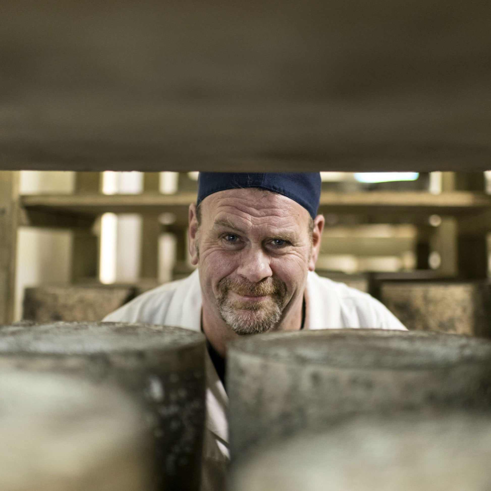 Goodwood's artisan cheesemaker, Bruce Rowan, in the cheese room at Goodwood.
