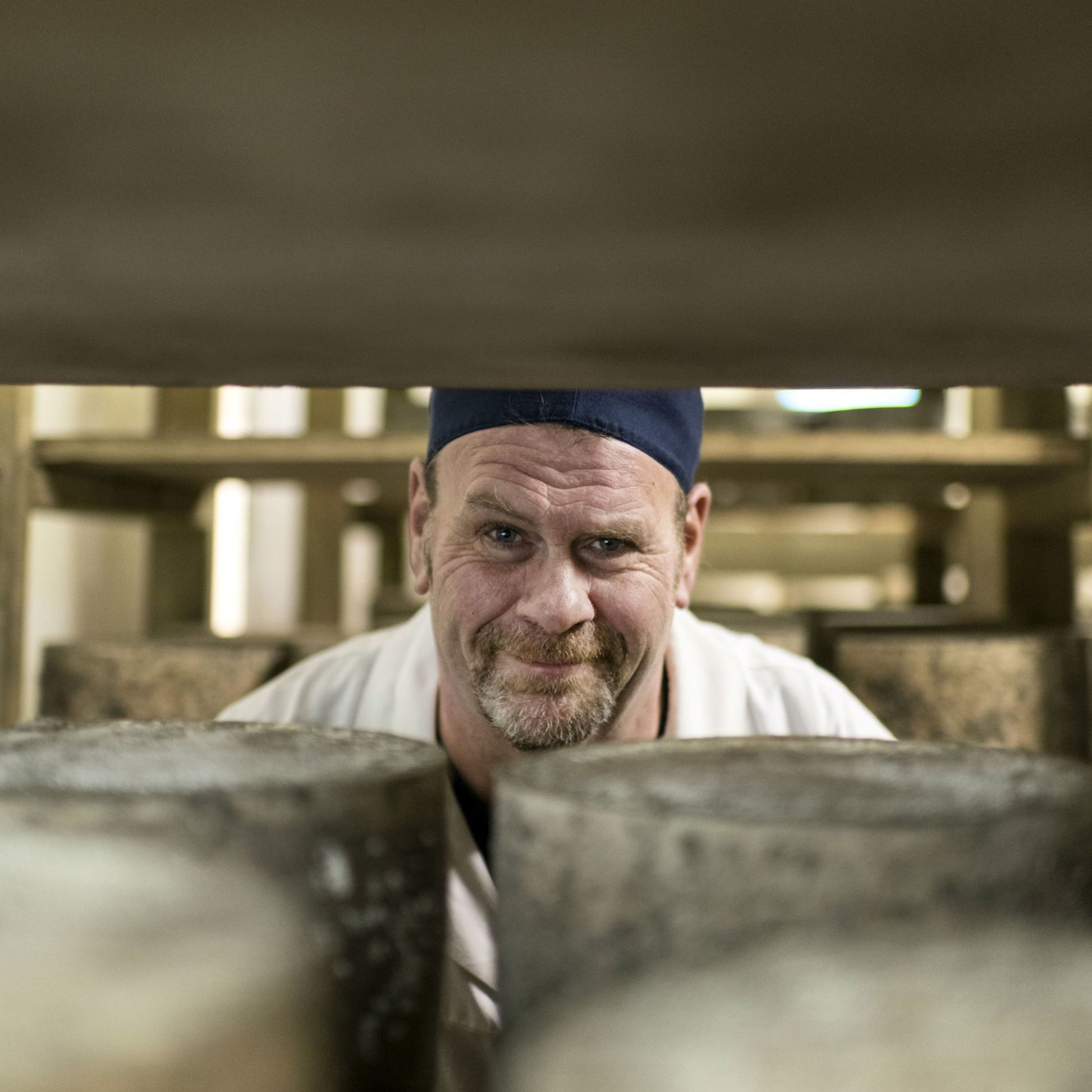 Goodwood's artisan cheesemaker, Bruce Rowan, in the cheese room at Goodwood.