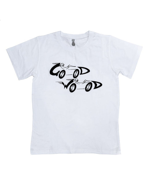 Goodwood Cotton Childrens Twin Cartoon Cars White T Shirt