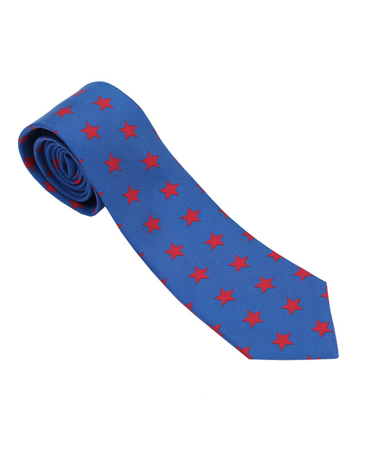 Racing Colours Silk Tie Blue/Red Star