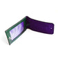 GRRC Leather Luggage Tag in Green & Purple Interior