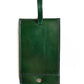 GRRC Leather Luggage Tag in Green & Purple Reverse View