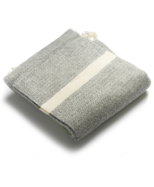 Illusion Panel Wool Throw Green