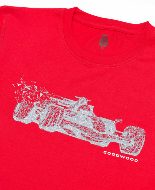 Goodwood Festival of Speed F1 Abstract Ferrari Red Cotton T-Shirt