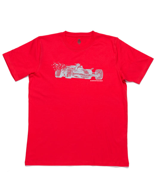 Goodwood Festival of Speed F1 Abstract Ferrari Red Cotton T-Shirt