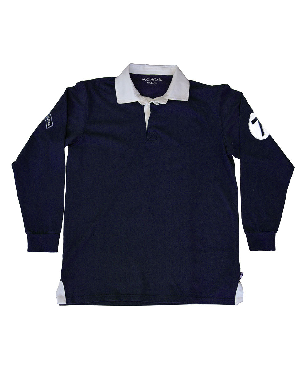 Stirling Moss Lucky 7 Navy Cotton Mens Rugby Shirt